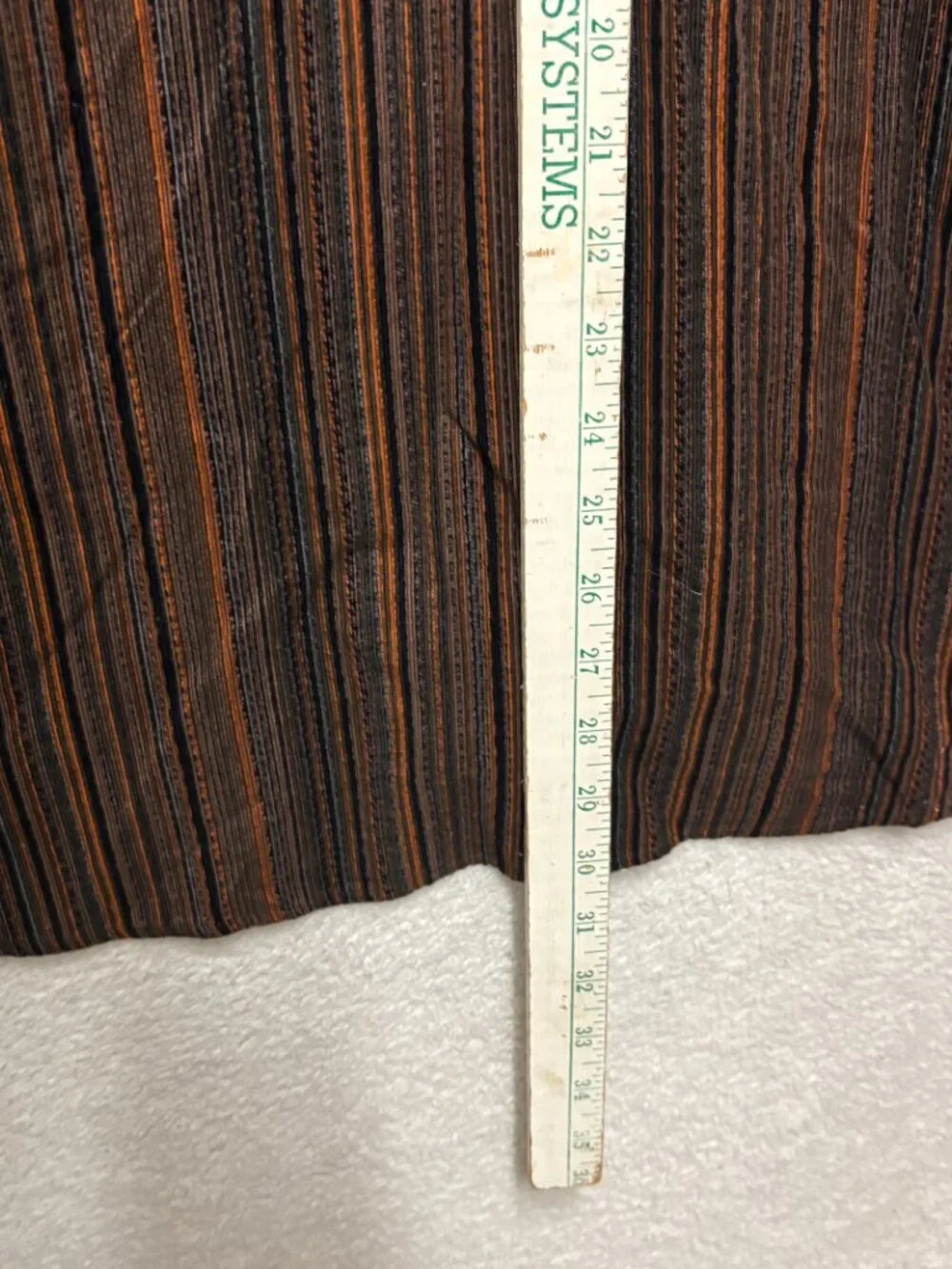 HAUPT of Germany Shirt Mens L 16.5 Brown Orange Stripe Corduroy Button Up Vintag